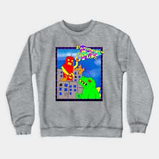 Robot VS Giant Lizard Crewneck Sweatshirt